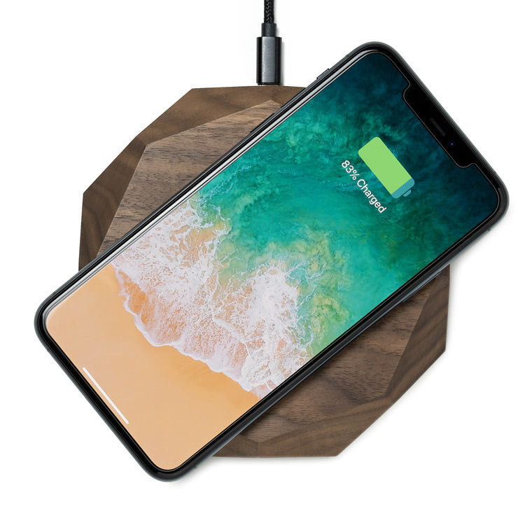 Wirelesscharger QI Walnuss Walnut  Holz Kabelos Ladegerät 